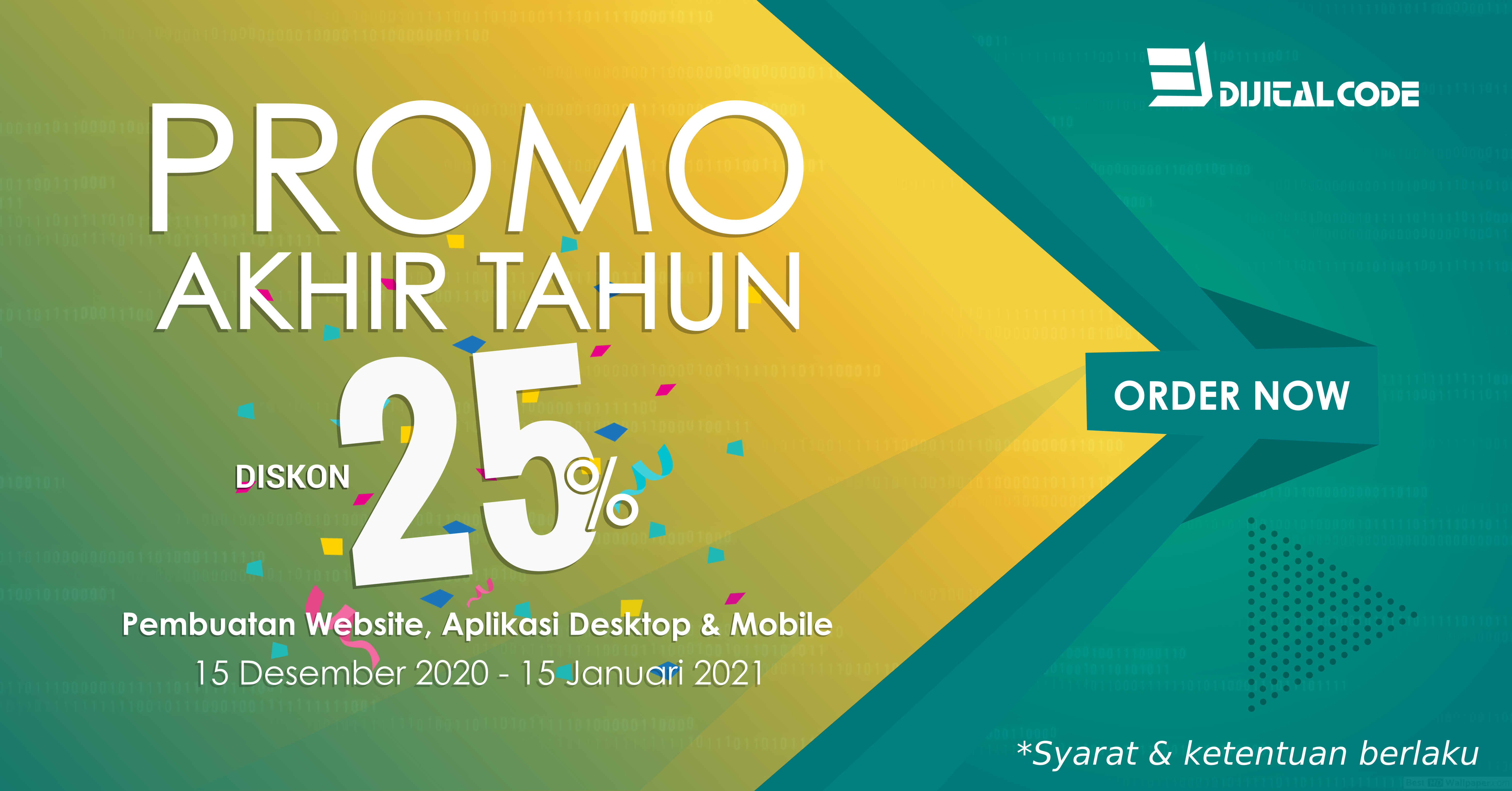 Promo Akhir Tahun 2020 Diskon 25% Untuk Pembuatan Website, Software & Aplikasi Mobile