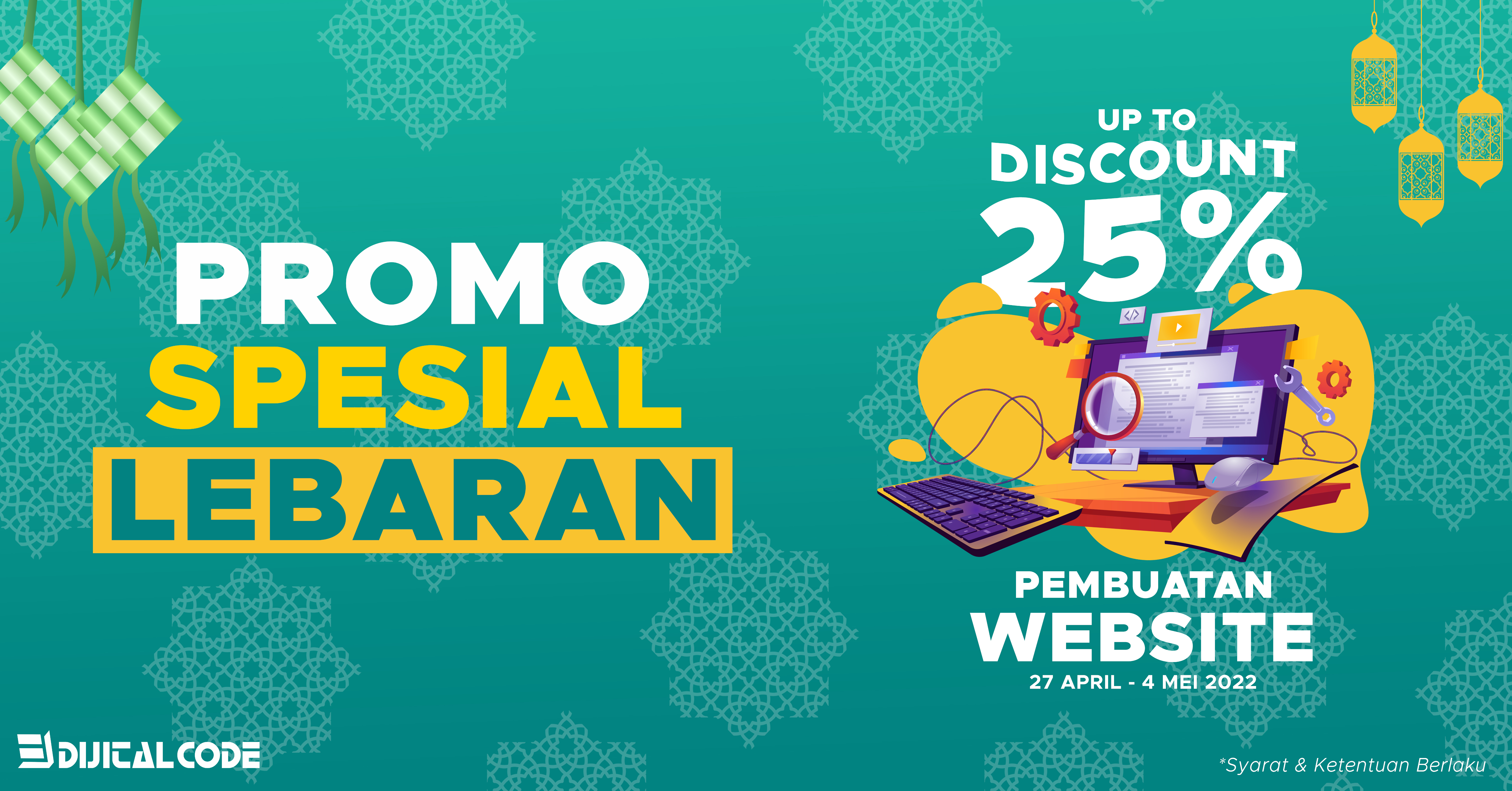 Promo Spesial Lebaran 1443H Diskon Hingga 25% untuk Pembuatan Website & Aplikasi Berbasis Web